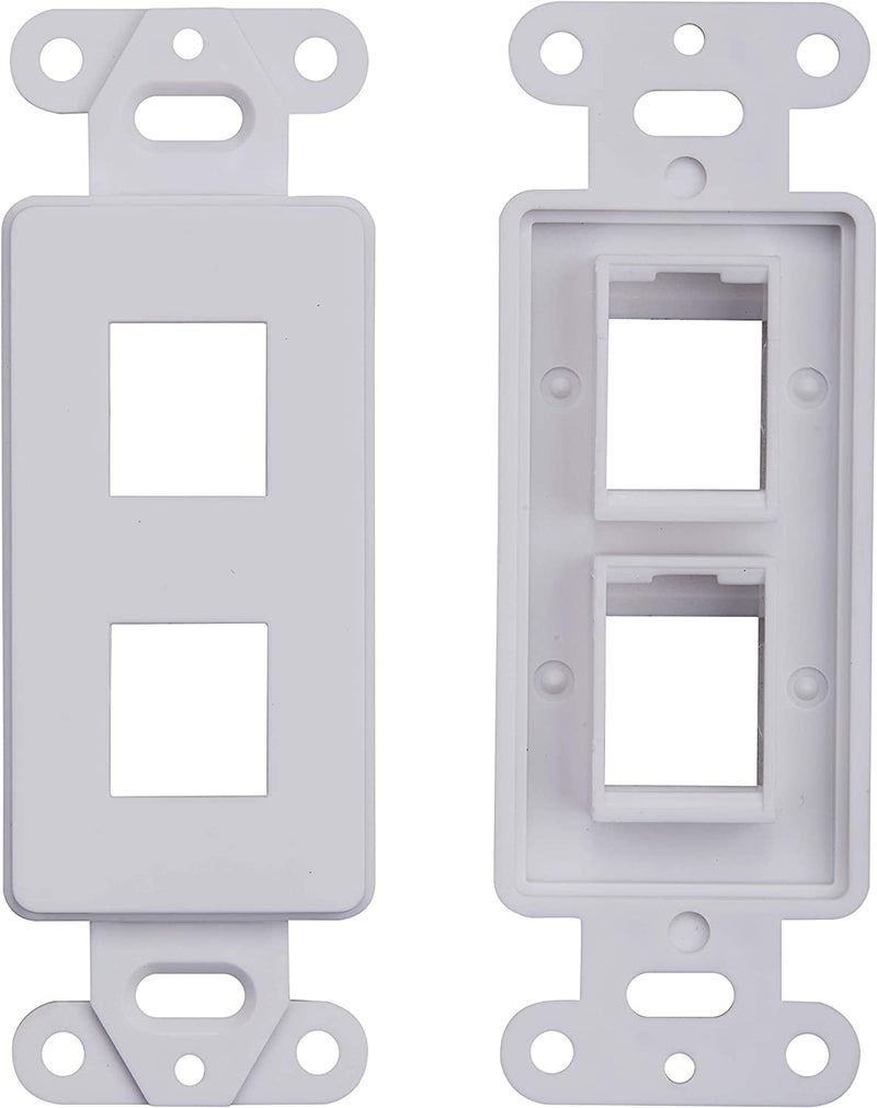 SATMAXIMUM 10 Pack Keystone Wall Plate 2 Port, White Decorator Insert Cover for Ethernet, HDMI, Coax, Cat6 Cat5, RJ45, Home & Office Installations - Image 4